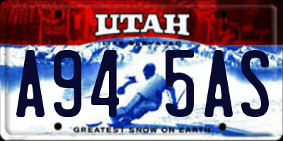 UT license plate A945AS