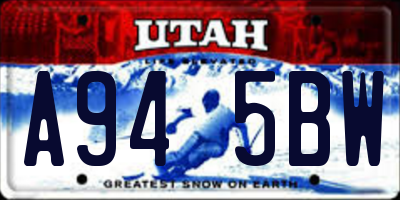 UT license plate A945BW