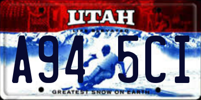 UT license plate A945CI