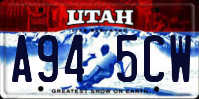 UT license plate A945CW