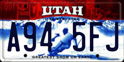 UT license plate A945FJ