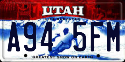 UT license plate A945FM