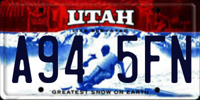 UT license plate A945FN