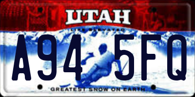 UT license plate A945FQ
