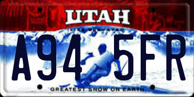 UT license plate A945FR