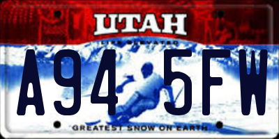 UT license plate A945FW