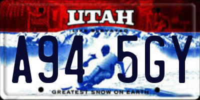 UT license plate A945GY