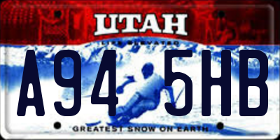 UT license plate A945HB