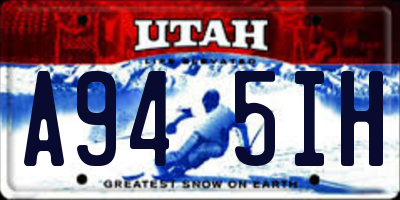 UT license plate A945IH