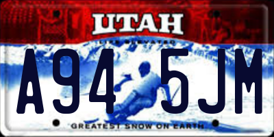 UT license plate A945JM