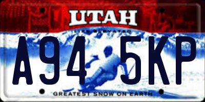 UT license plate A945KP