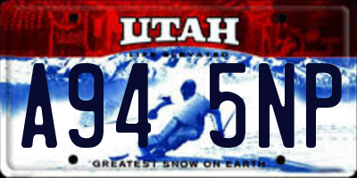 UT license plate A945NP