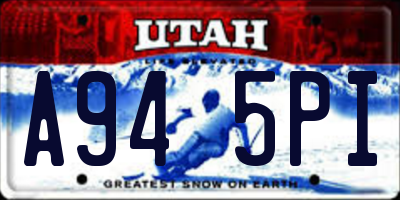 UT license plate A945PI