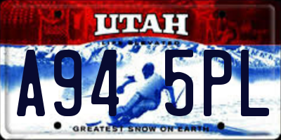 UT license plate A945PL