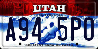 UT license plate A945PO