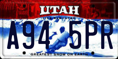UT license plate A945PR