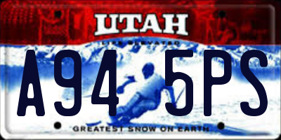 UT license plate A945PS