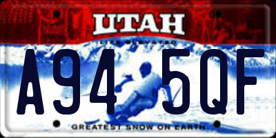 UT license plate A945QF