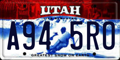 UT license plate A945RO