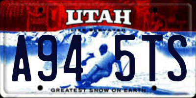 UT license plate A945TS