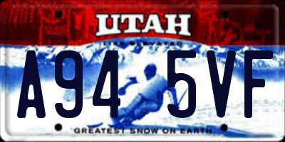 UT license plate A945VF