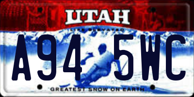 UT license plate A945WC