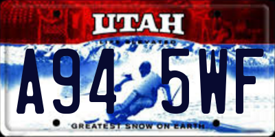 UT license plate A945WF