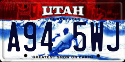 UT license plate A945WJ