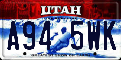 UT license plate A945WK