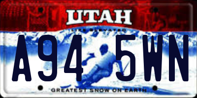 UT license plate A945WN