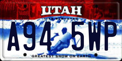 UT license plate A945WP