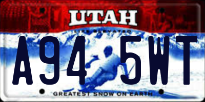 UT license plate A945WT