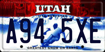 UT license plate A945XE