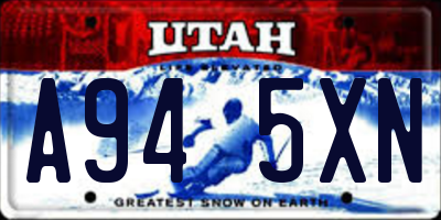 UT license plate A945XN