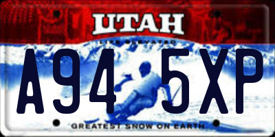 UT license plate A945XP