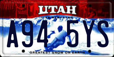 UT license plate A945YS