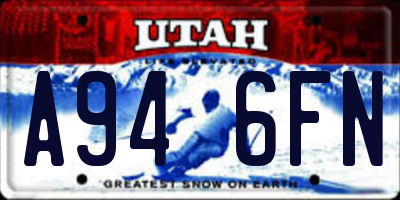 UT license plate A946FN