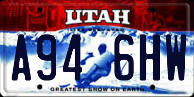 UT license plate A946HW