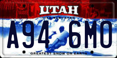 UT license plate A946MO