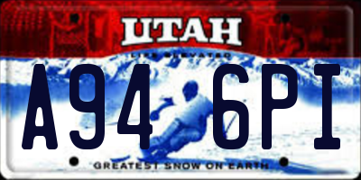UT license plate A946PI
