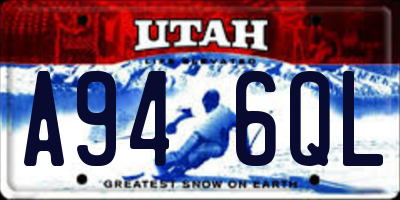 UT license plate A946QL
