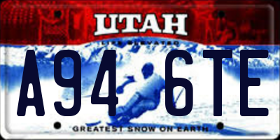 UT license plate A946TE