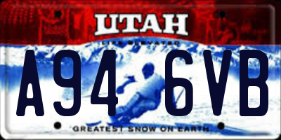 UT license plate A946VB