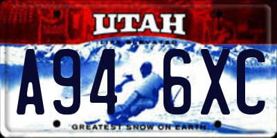 UT license plate A946XC