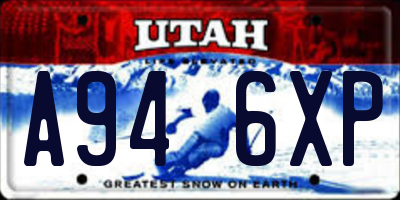 UT license plate A946XP
