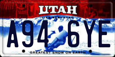 UT license plate A946YE