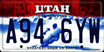 UT license plate A946YW