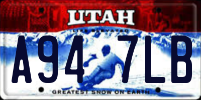 UT license plate A947LB
