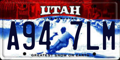 UT license plate A947LM