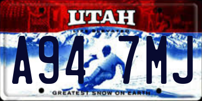 UT license plate A947MJ